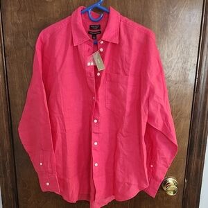 Irish Linen Baird Mcnutt For J Crew  Pink Button-Up Shirt